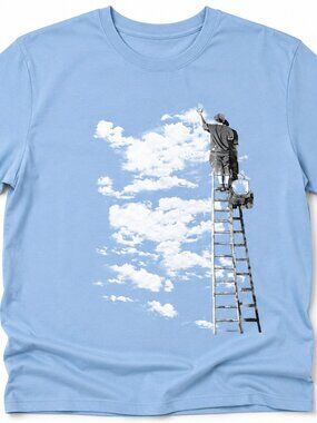 Bella Canvas Fire Truck Graphic Short Sleeve T-Shirt XL Blue Novelty